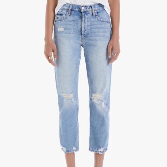 Mother Superior The Tomcat Jeans The Confession Wash Distressed Ankle Crop Sz 30 - Picture 8 of 13